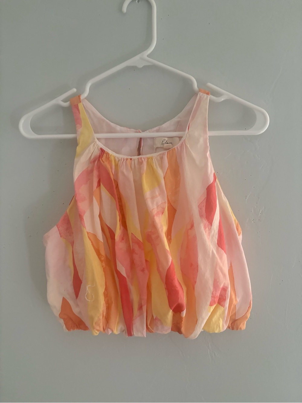 Elan Watercolor Abstract Halter Crop Top